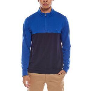 Tailorbyrd Mens  Colorblock Textured Performance 1/4-Zip Pullover, Blue